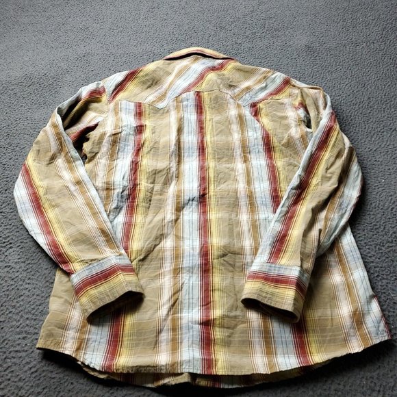 Fossil Pearl Snap Plaid Button Shirt Multicolor Mens XL Long Sleeve - Picture 4 of 8